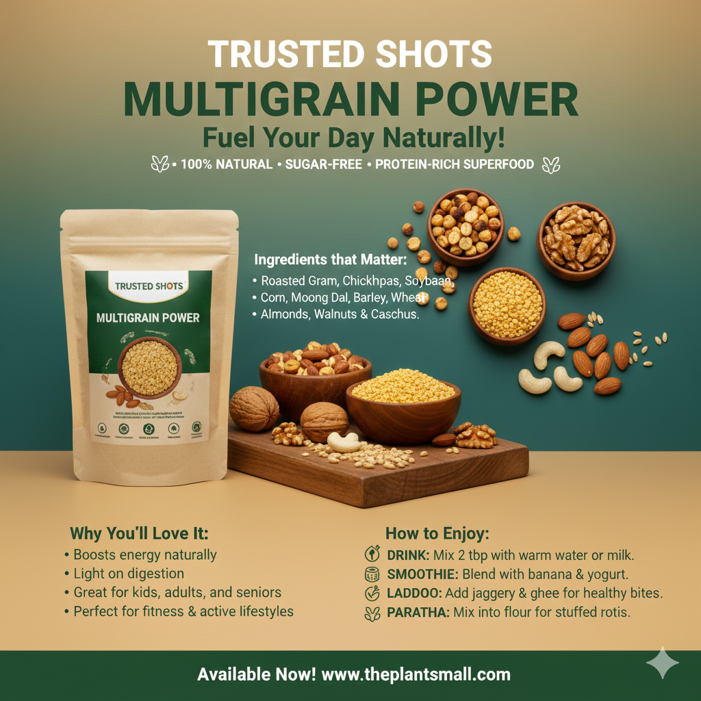 Trusted Shots Multigrain Power Powder – Natural Protein Boost for Every Day