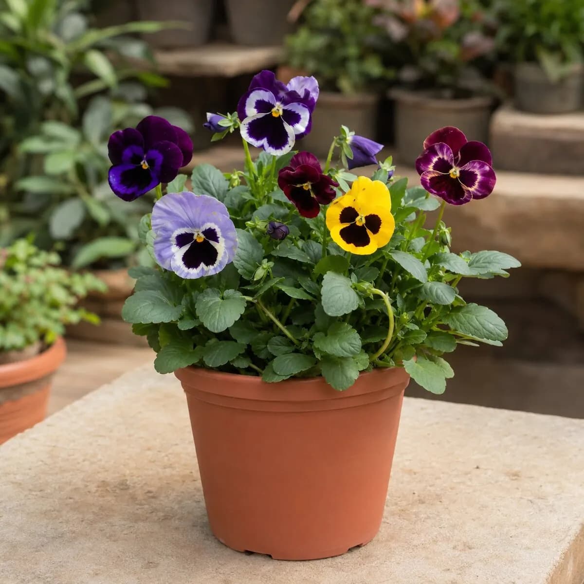 Pansy photographed at a professional Lahore nursery