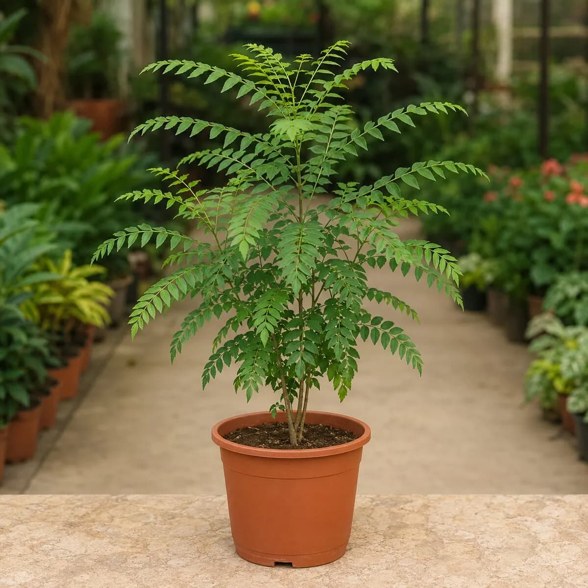 Curry Leaf Plant healthy nursery plant photographed at a professional Lahore nursery