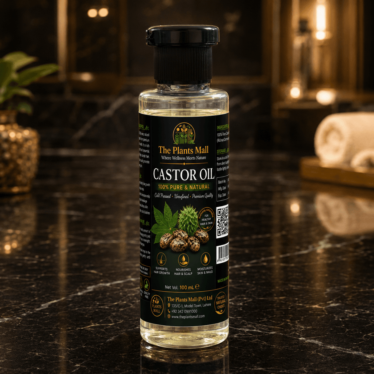 Natural Castor Oil for Skin Moisturizing, Soft Skin and Beauty Care