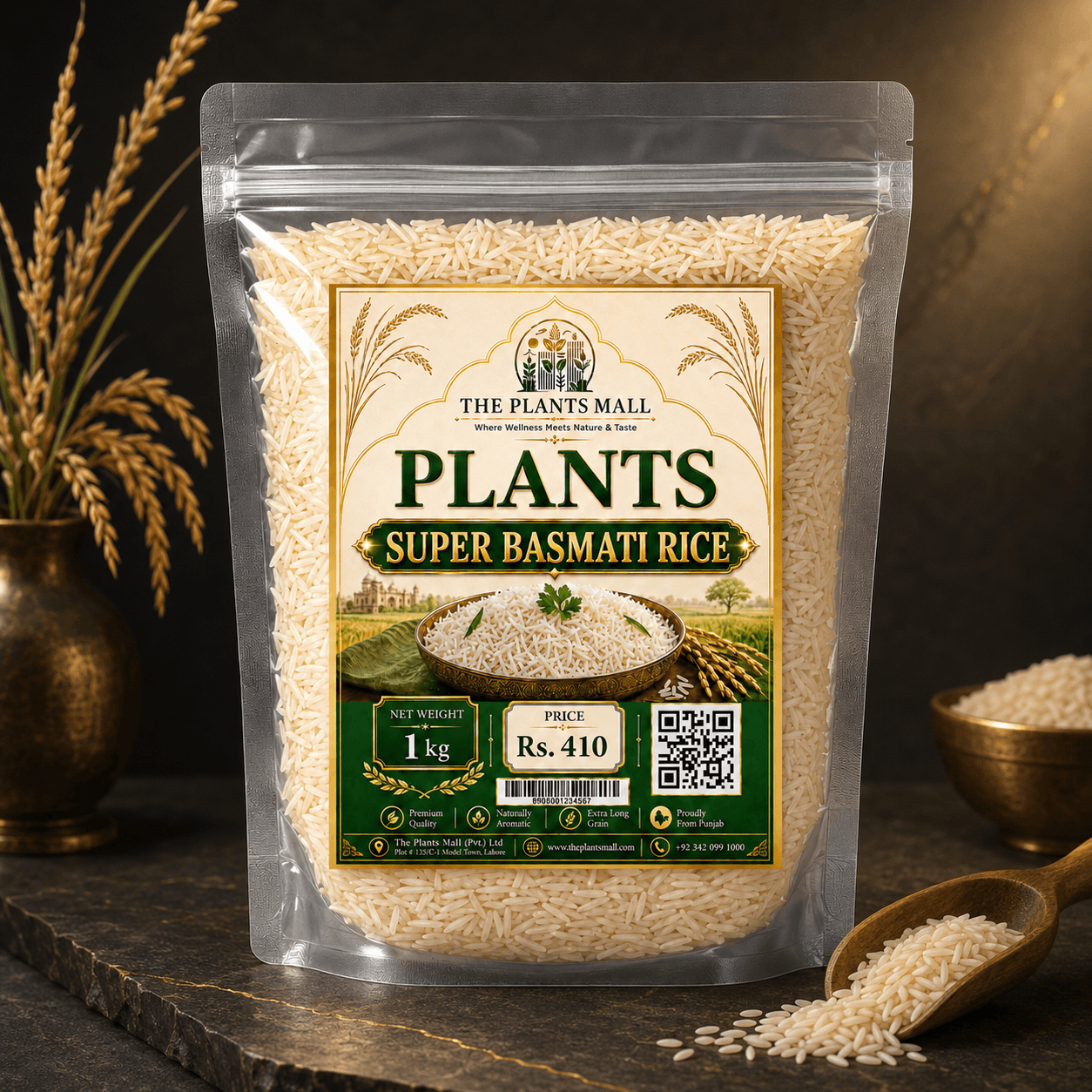 PLANTS Premium Super Basmati Rice – Extra Long Grain, Naturally Aromatic & Premium Quality Rice