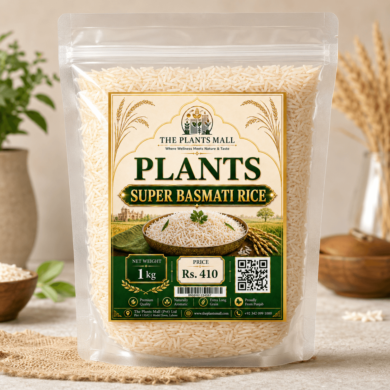PLANTS Premium Super Basmati Rice – Extra Long Grain, Naturally Aromatic & Premium Quality Rice
