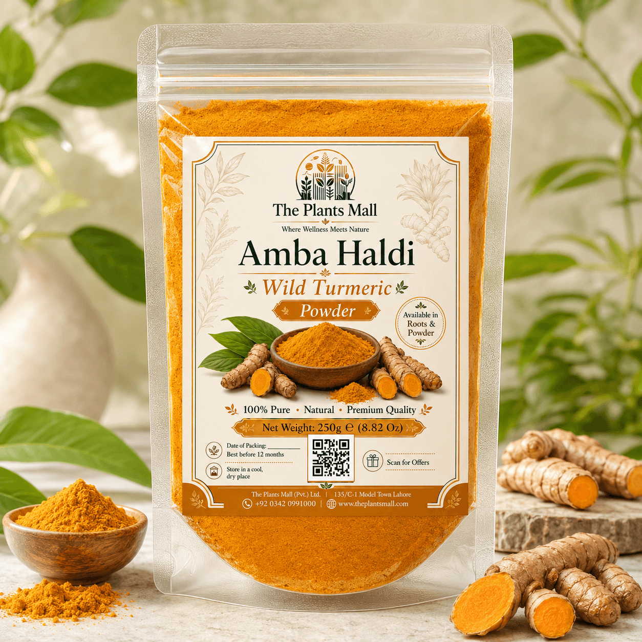 Amba Haldi Powder | Pure Wild Organic Turmeric Powder for Skin, Face Pack, Cooking & Wellness