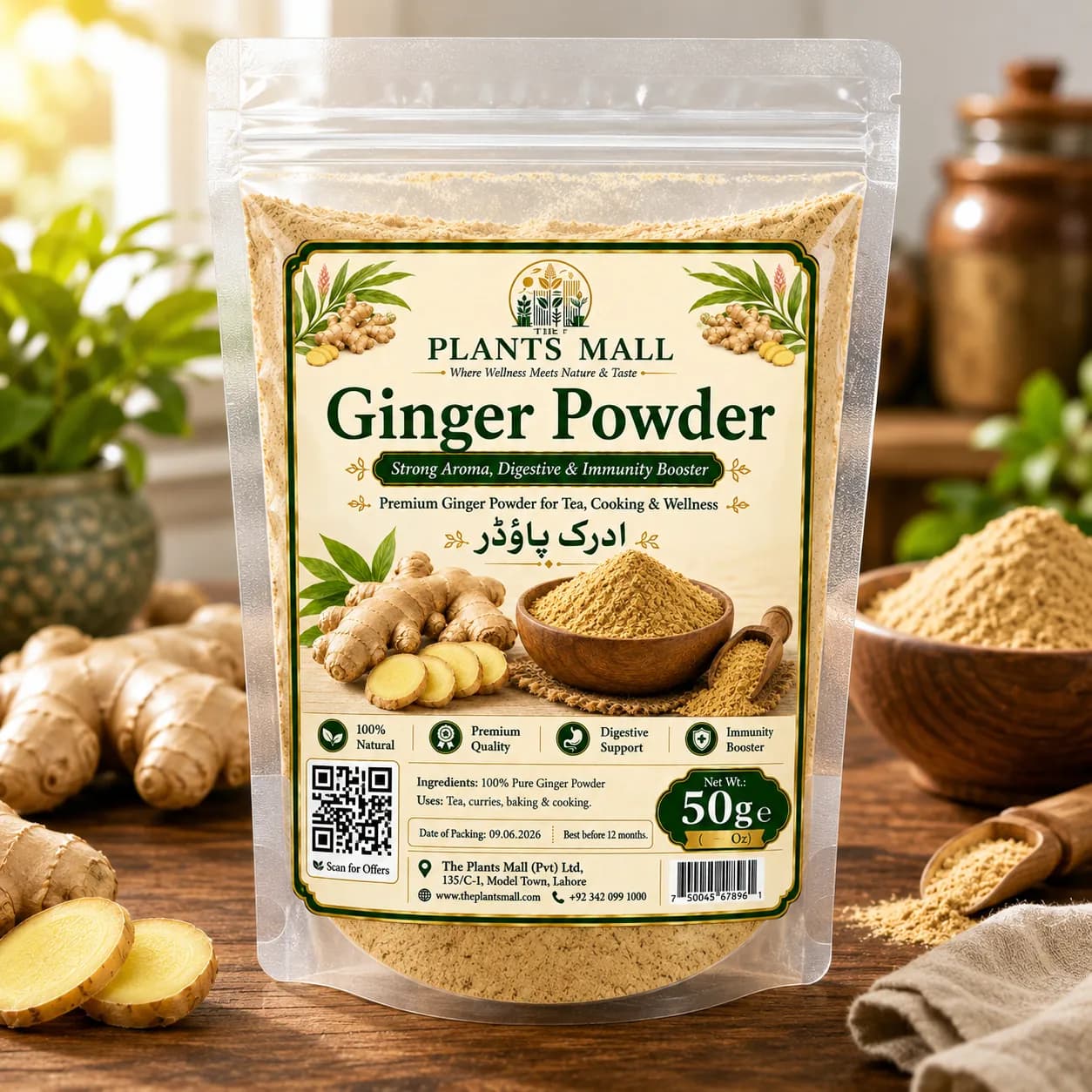 Ginger Powder  | Premium Adrak Powder | 100% Pure Raw Ground Ginger | Natural Dry Ginger Spice | Non-GMO | For Tea, Kahwa, Cooking, Baking & Herbal Drinks