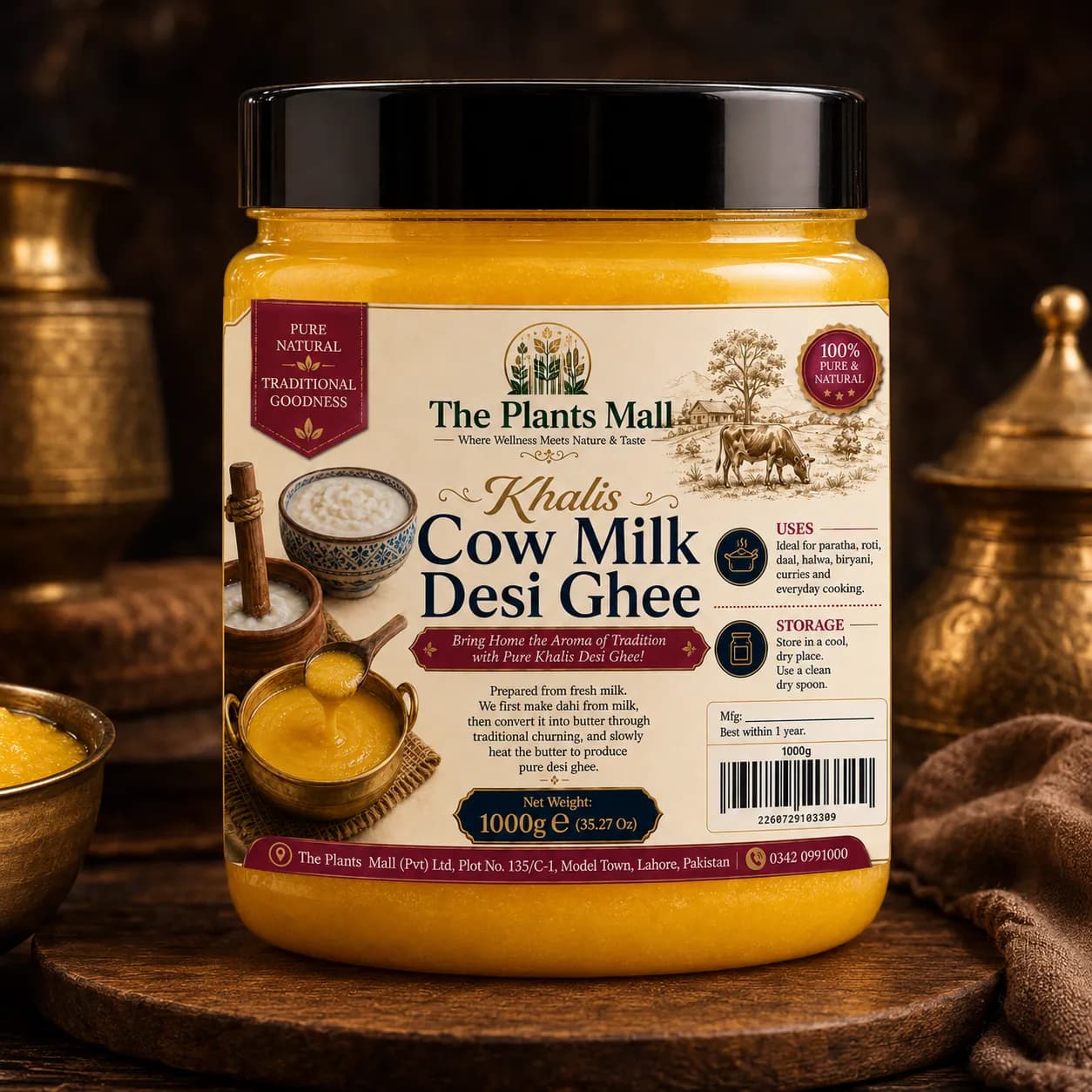 Cow Ghee | Khalis Cow Milk Desi Ghee | Traditionally Churned Pure Ghee | خالص گائے کے دودھ کا دیسی گھی