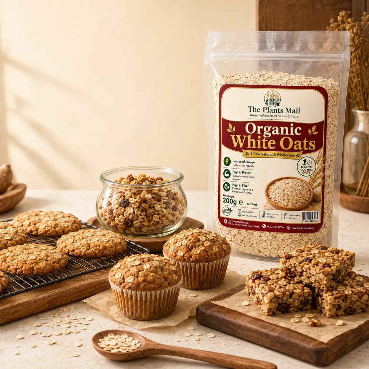 Organic White Oats for oatmeal cookies muffins granola and oat bars