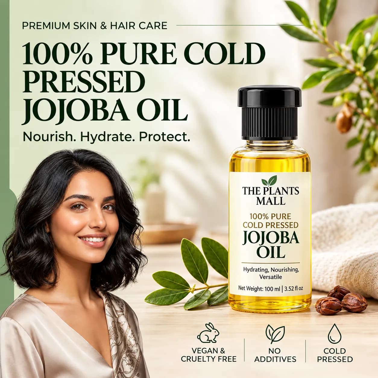 100% Pure Cold Pressed Jojoba Oil