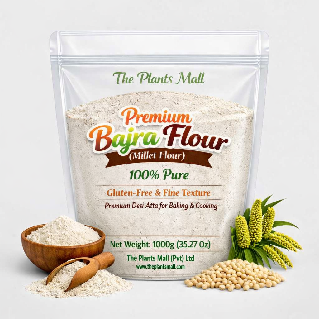 Stone-Ground Bajra Flour Close View Healthy Desi Atta