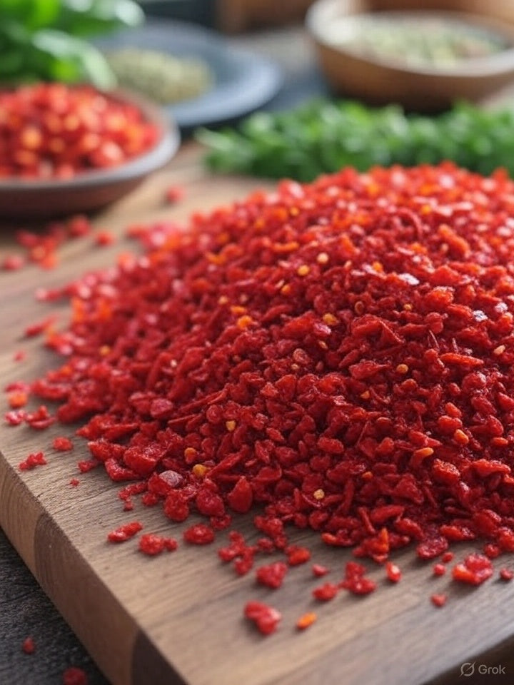100% pure crushed red pepper no additives or fillers