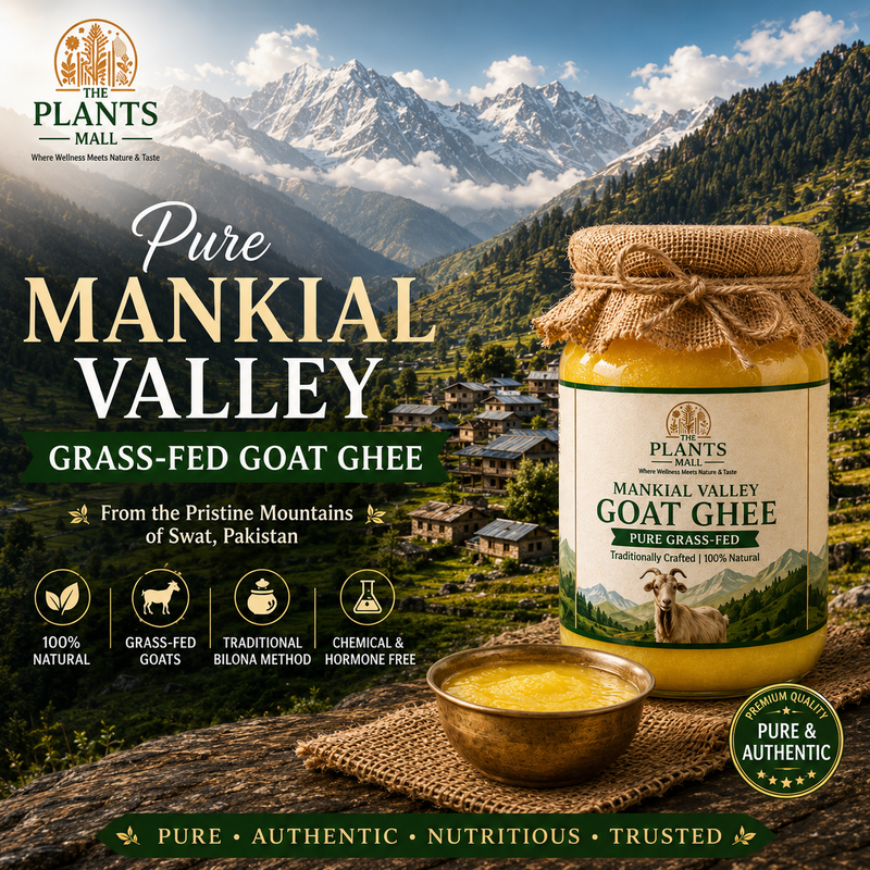 Pure Mankial Valley Goat Ghee – Grass & Natural Herb Fed Desi Goat Ghee from Swat | Organic Bilona Goat Milk Ghee