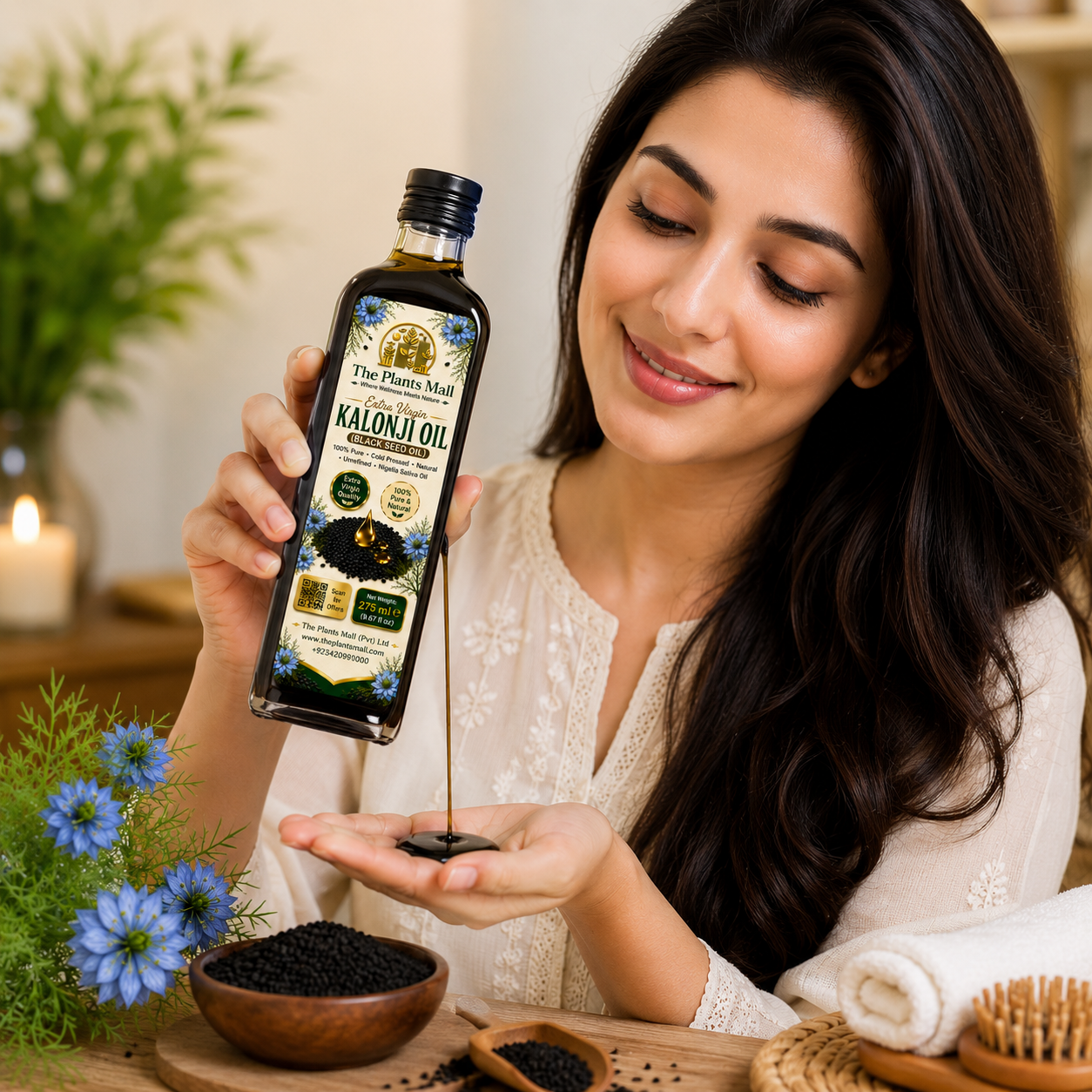 Extra Virgin Kalonji Oil (Black Seed Oil) – 100% Pure Cold Pressed Nigella Sativa Oil | Immunity, Hair & Skin Care