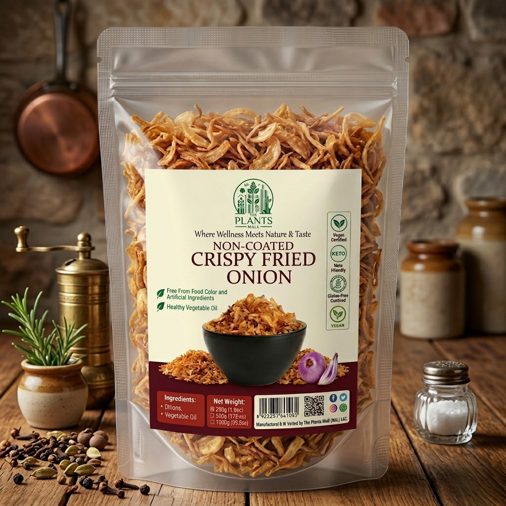 Premium Crispy Fried Onions - Non-Coated | 100% Real Onion Flakes | Gluten-Free Birista for Biryani, Pulao & Restaurant Cooking