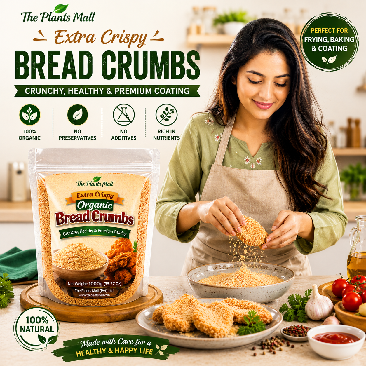 Extra Crispy Organic Bread Crumbs – Healthy & Crunchy Coating for Frying & Baking