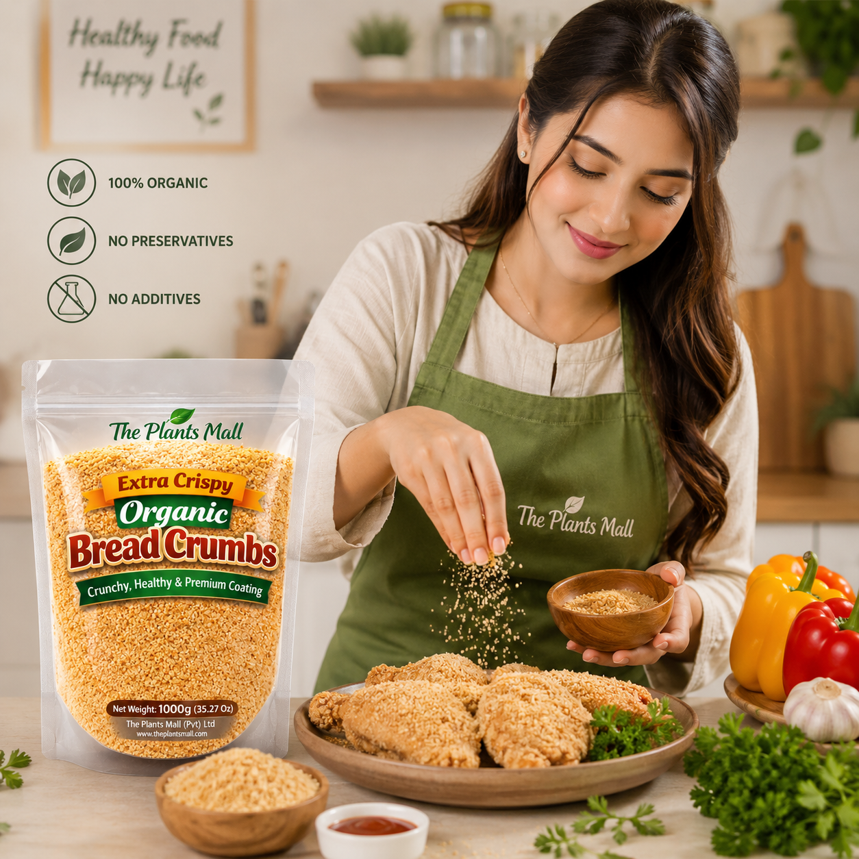 Extra Crispy Organic Bread Crumbs – Healthy & Crunchy Coating for Frying & Baking
