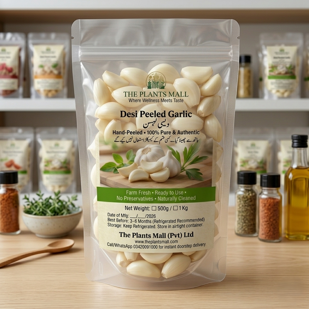 Desi Garlic Peeled – 100% Pure, Organic & Fresh Hand-Peeled Garlic
