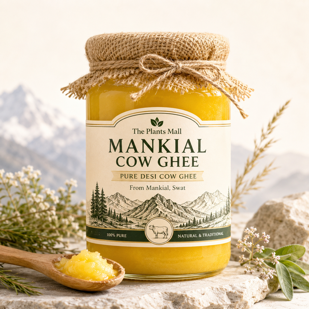 Mankial Valley Cow Ghee – Pure Grass & Herbs Fed Desi Cow Ghee from Swat