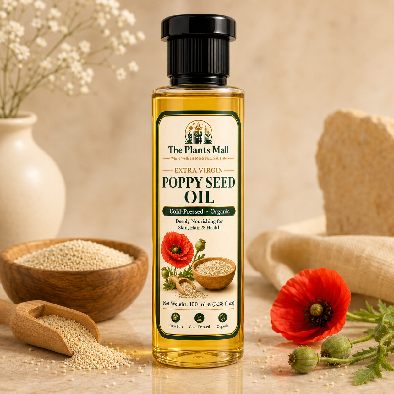 Pure Virgin Poppy Seed Oil | Cold-Pressed