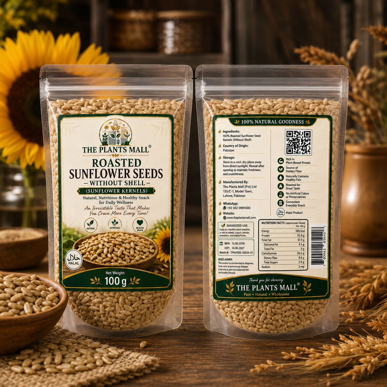 Roasted Sunflower Seeds- Without Shell (مغز سورج مکھی) – Natural, Nutritious & Healthy Snack for Daily Wellness- ذائقہ ایسا کہ ہر بار پھر کھانے کو دل چاہے!