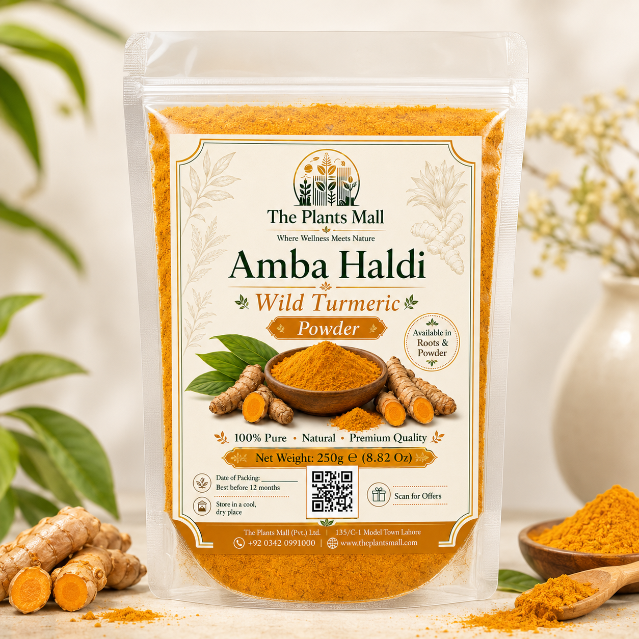 Amba Haldi Powder | Pure Wild Organic Turmeric Powder for Skin, Face Pack, Cooking & Wellness