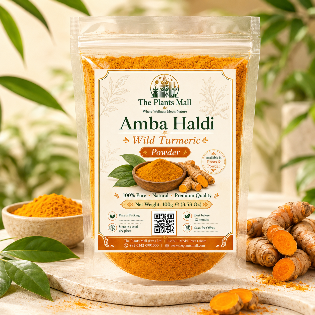 Amba Haldi Powder | Pure Wild Organic Turmeric Powder for Skin, Face Pack, Cooking & Wellness
