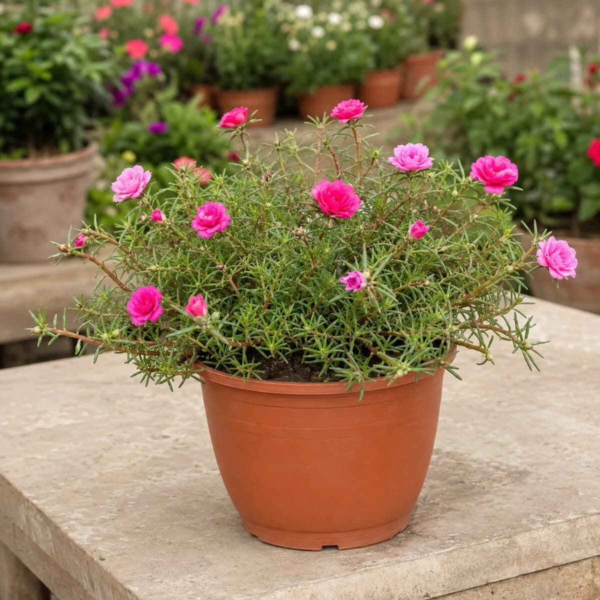 Portulaca (Moss Rose) photographed at a professional Lahore nursery