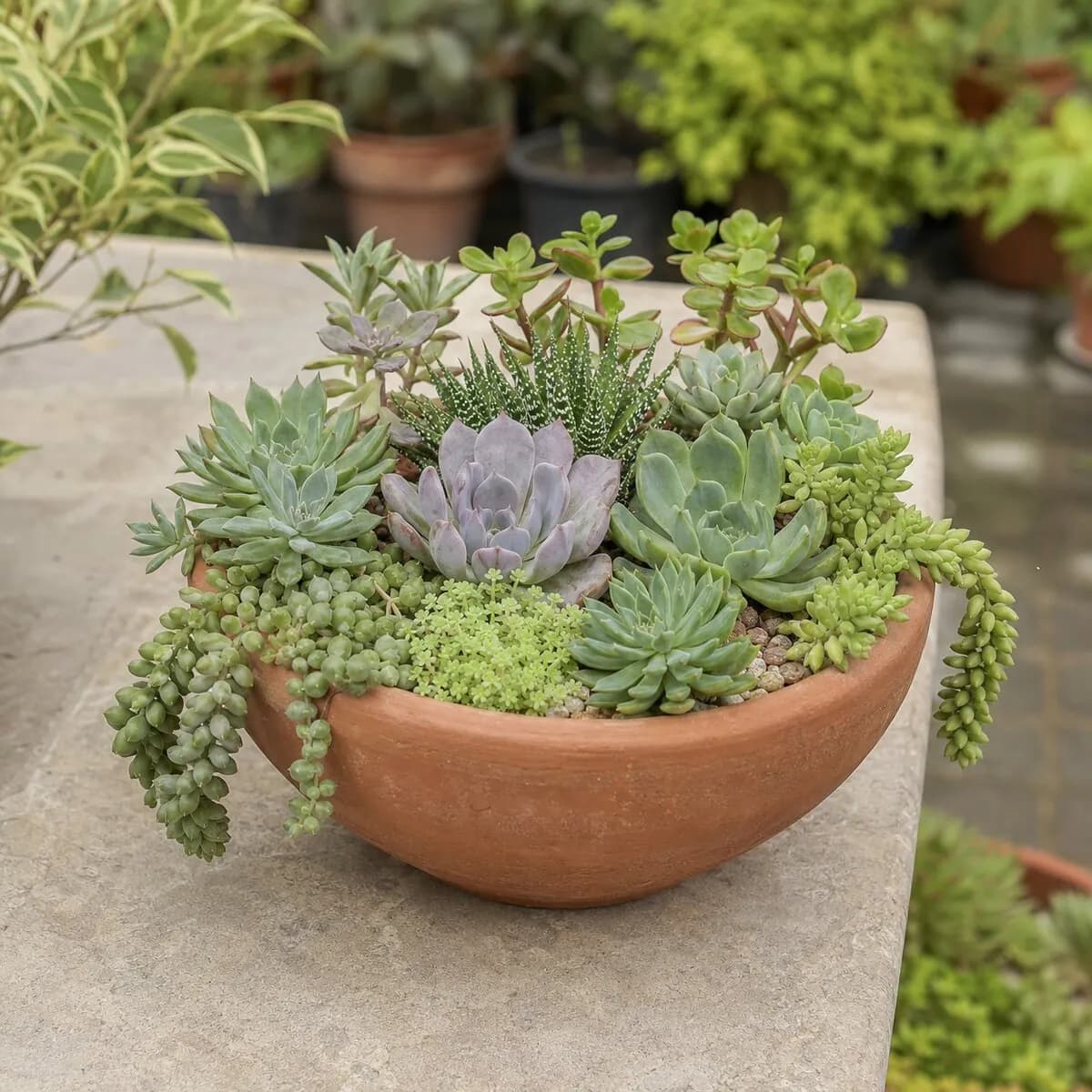 Mixed Succulent Gift Bowl healthy nursery plant