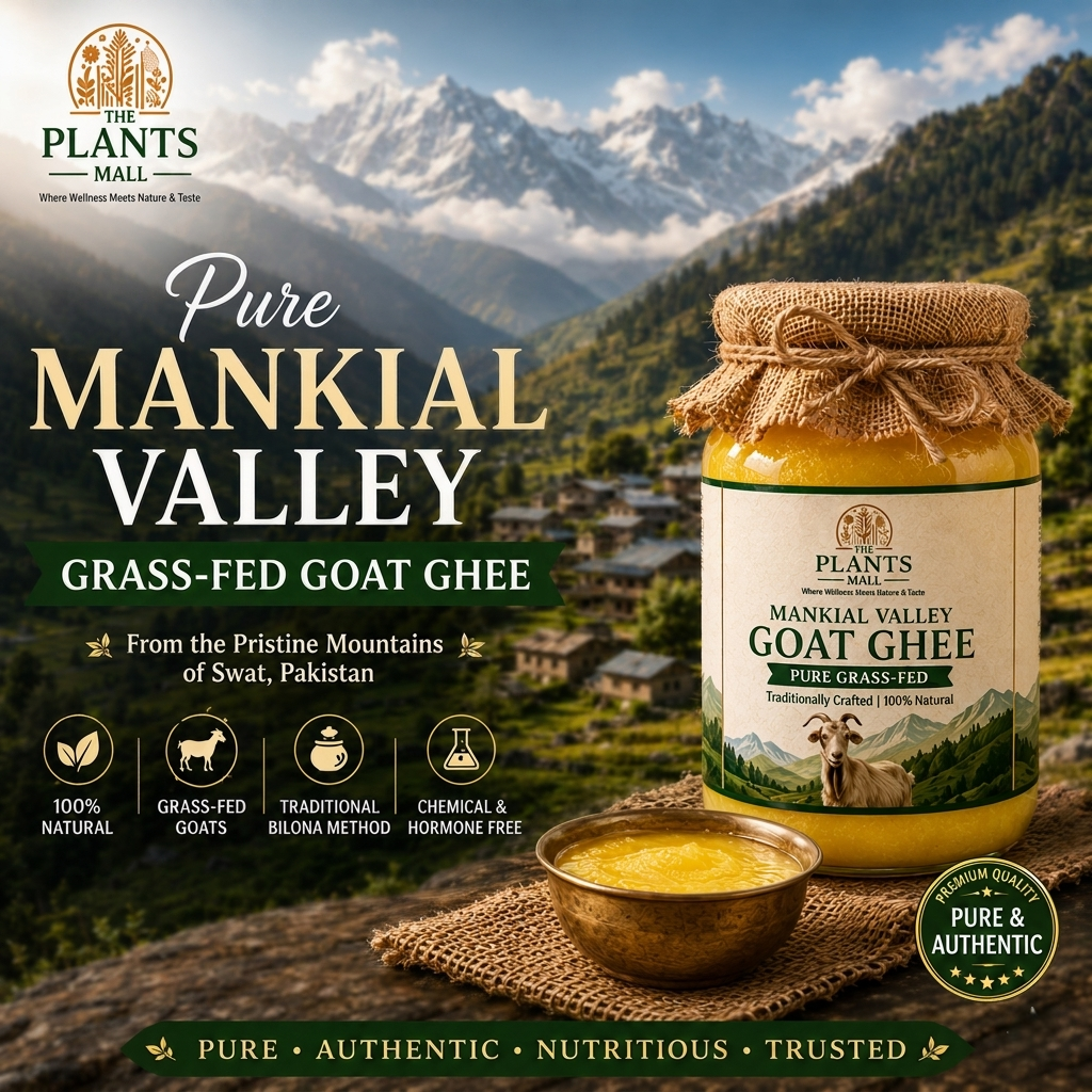 Pure Mankial Valley Goat Ghee – Grass & Natural Herb Fed Desi Goat Ghee from Swat | Organic Bilona Goat Milk Ghee