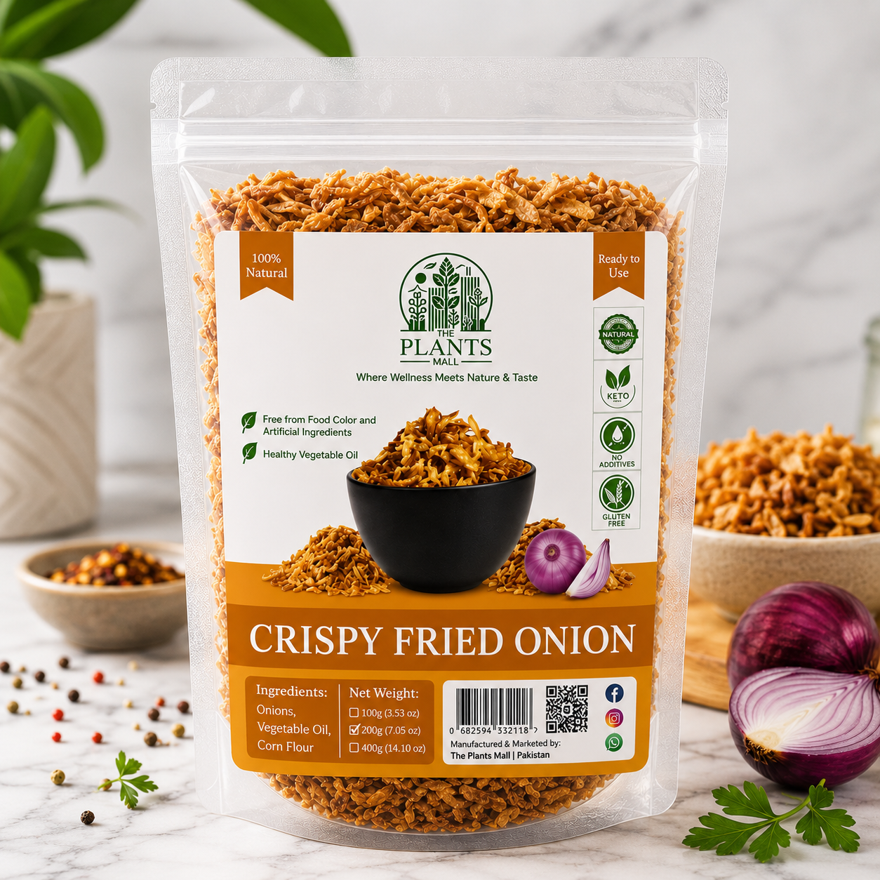 Premium Crispy Fried Onion – Rice Starch Coated