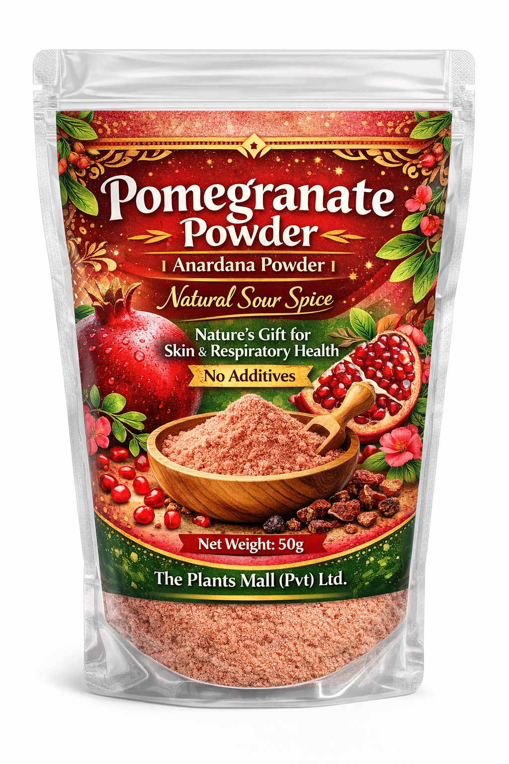 Pomegranate Powder | Anardana Powder | Natural Sour Spice | Nature’s Gift for Skin & Respiratory Health | No Additives