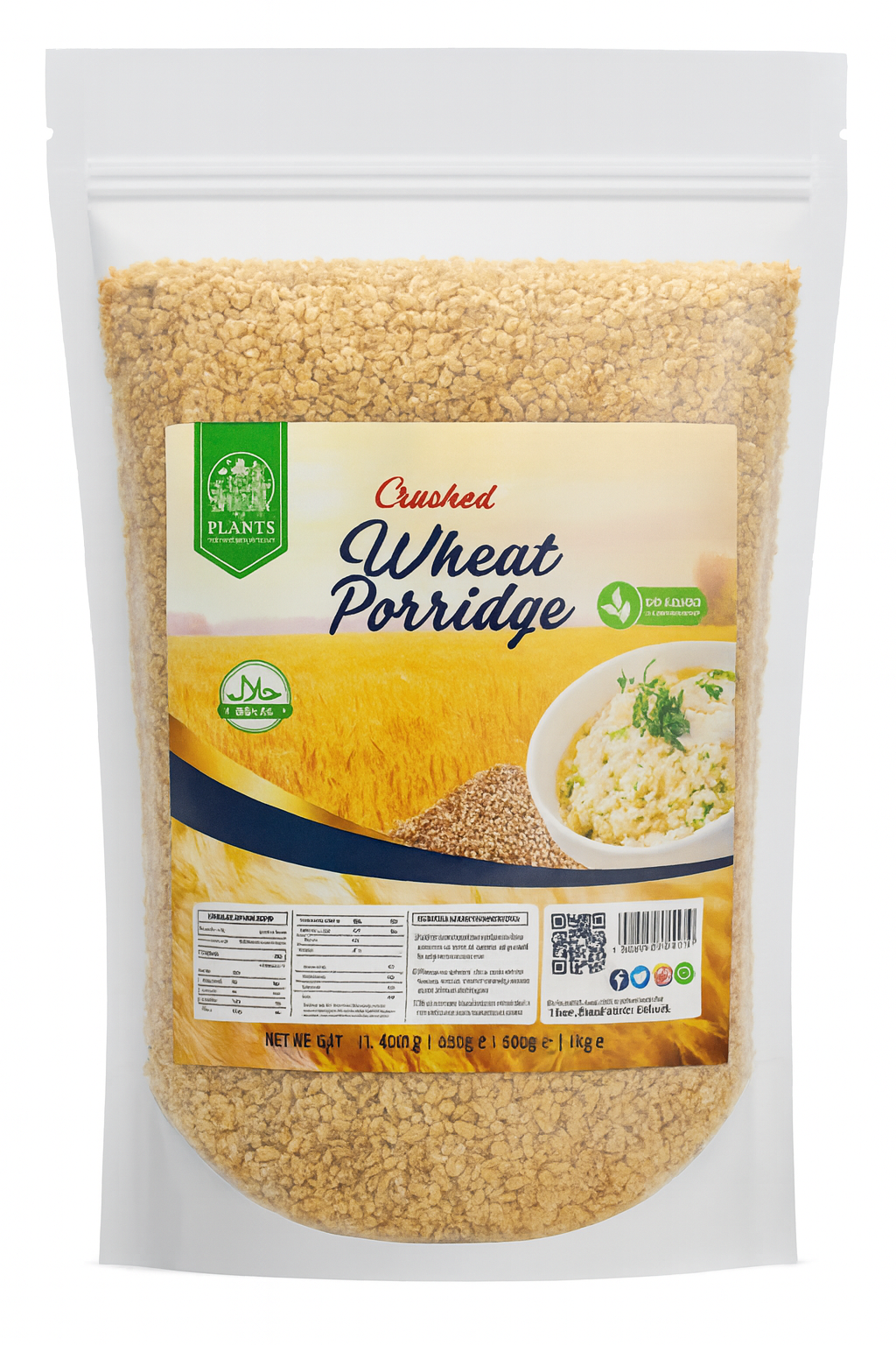 Raw crushed wheat grains (daliya) close-up, natural whole wheat cereal, fiber-rich grain for healthy meals and traditional Pakistani cooking