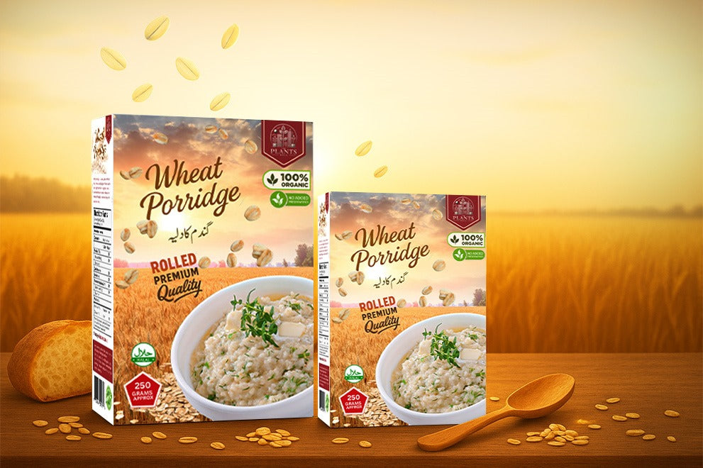 Rolled wheat porridge whole grain cereal, natural fiber-rich wheat flakes for daily breakfast.
