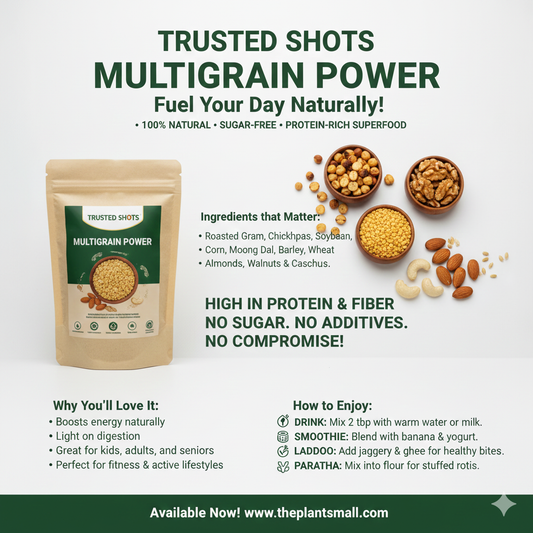 Trusted Shots Multigrain Power Powder – Natural Protein Boost for Every Day