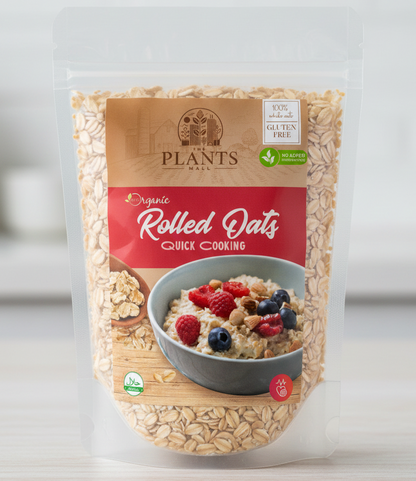 Quick Cooking Organic Rolled Oats | Instant Oatmeal – High Fiber, Protein-Rich Breakfast| Heart-Healthy
