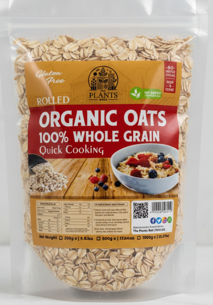 Quick Cooking Organic Rolled Oats | Instant Oatmeal – High Fiber, Protein-Rich Breakfast| Heart-Healthy