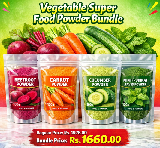 Beetroot Powder, Carrot Powder, Cucumber Powder, Mint (Pundina) Powder, bundle deal