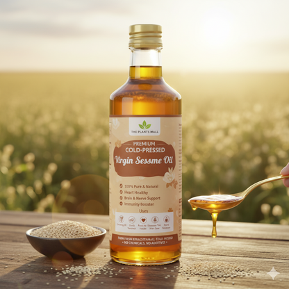 Virgin Sesame Oil, Cold Pressed, 100% Pure, Healthy Cooking Oil, Immune Support, Skin and Hair Oil, Anti-Aging, Natural Health.