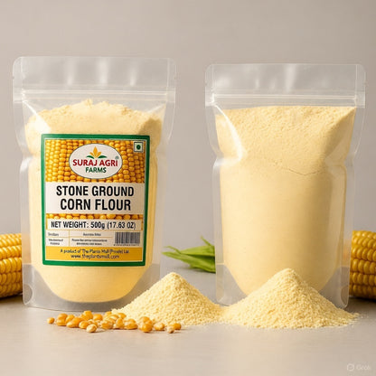 Premium Stone Ground Yellow Corn Flour (Makai Ka Atta) – 100% Pure for Frying, Baking & Cooking