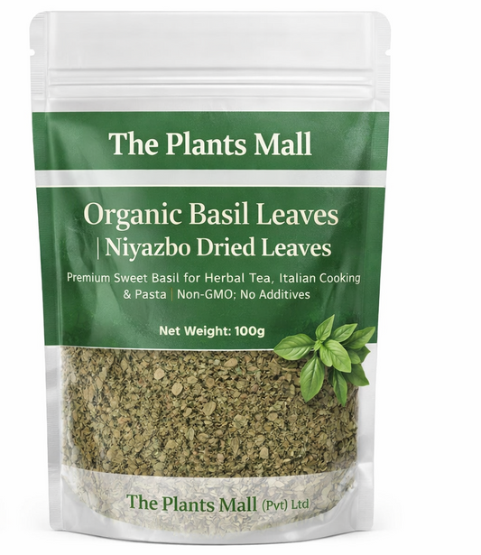 Organic Basil Leaves | Niyazbo Dried Leaves | Premium Sweet Basil for Herbal Tea, Italian Cooking & Pasta | Non-GMO, No Additives