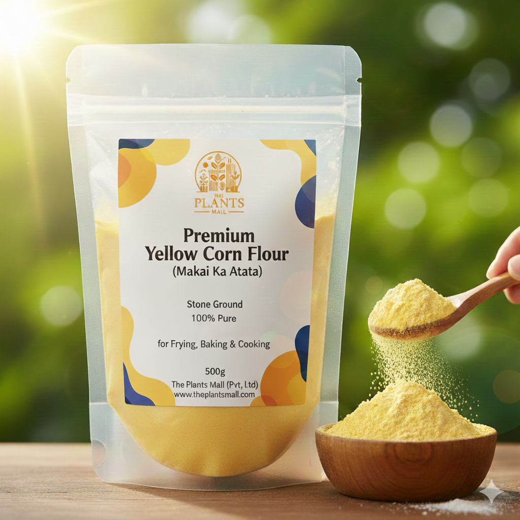 100% Pure Premium Yellow Corn Flour (Makai Ka Atta) – Stone-Ground, Ideal for Baking, Frying, and Cooking