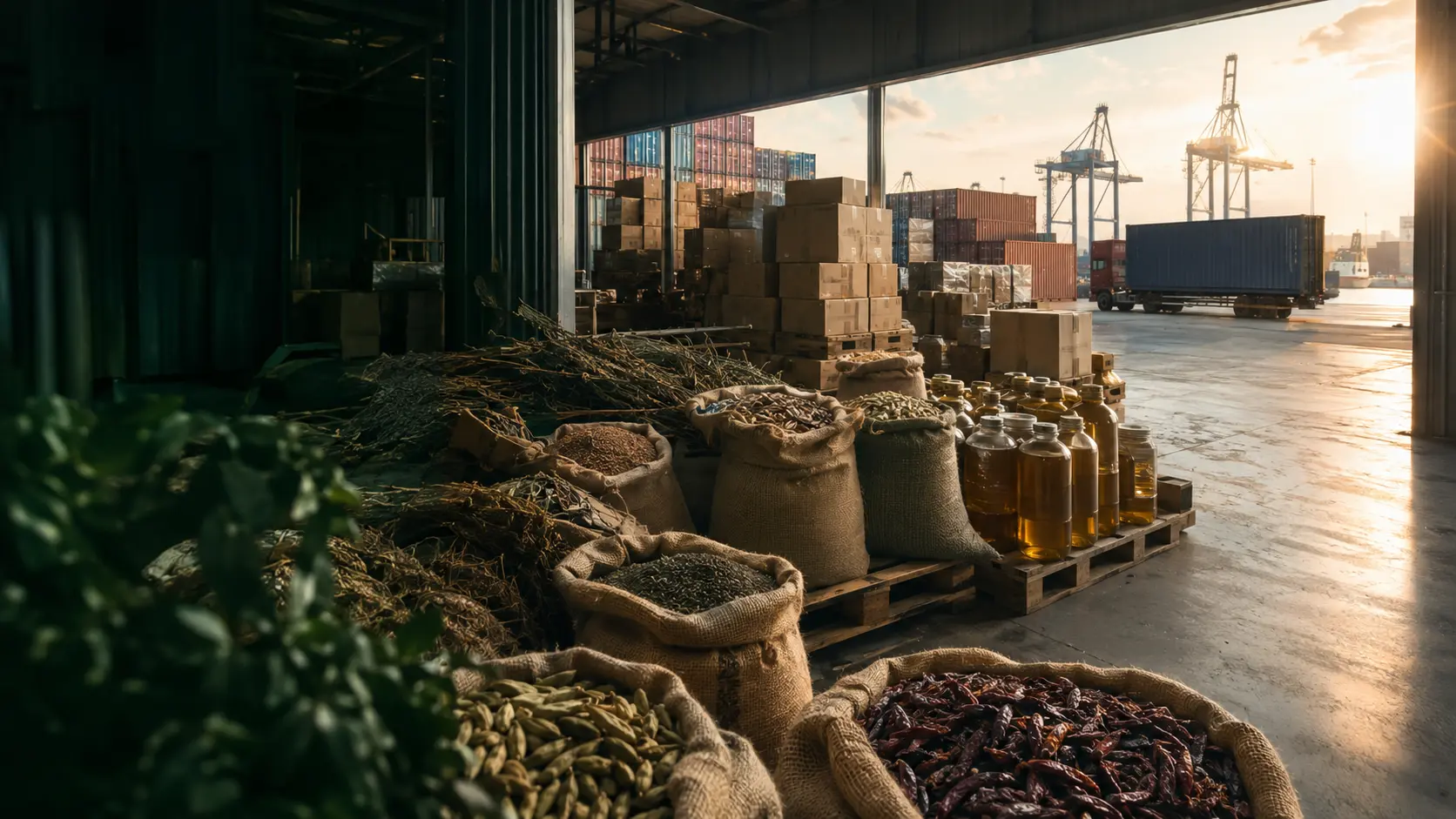 Plant goods moving from growers and packing into trade logistics